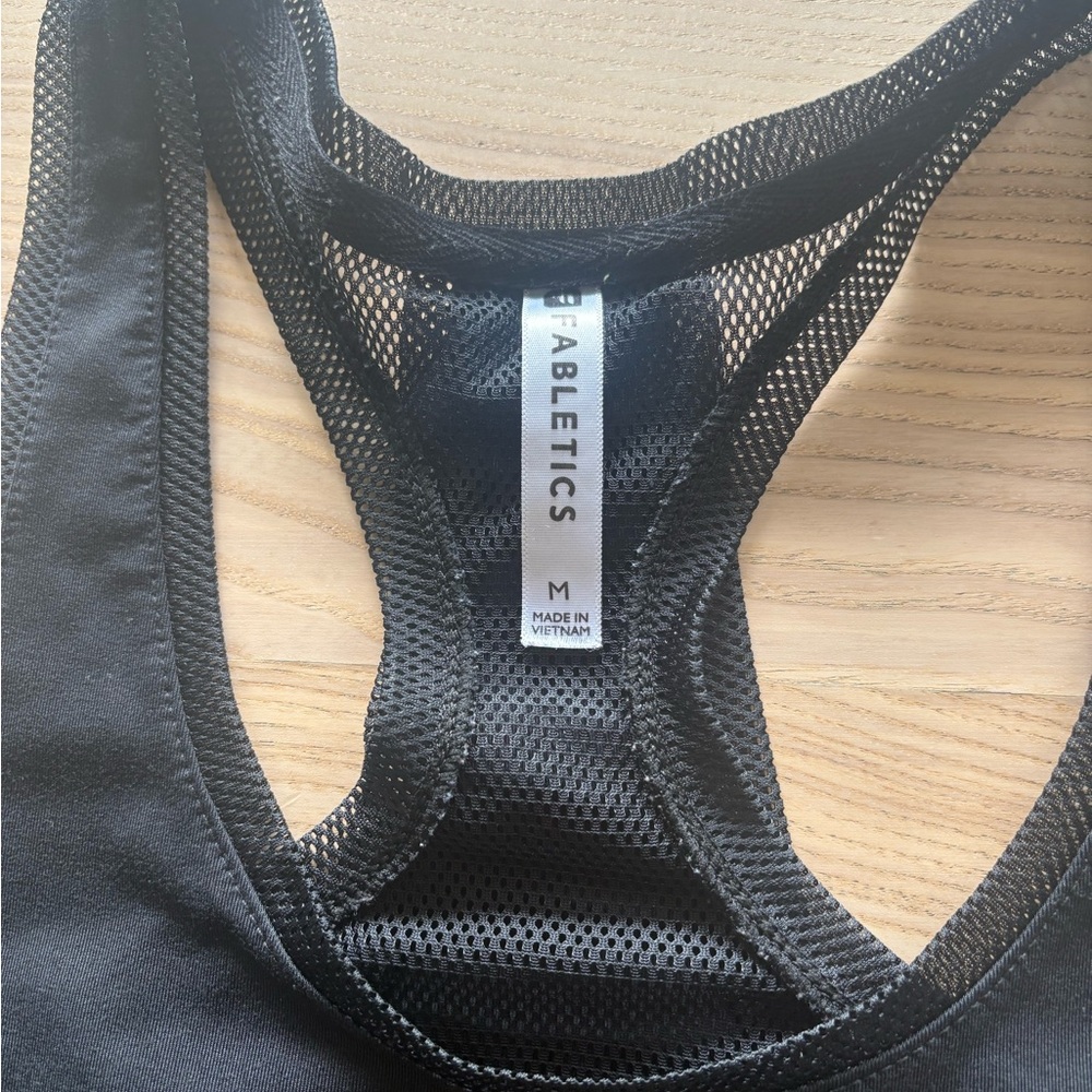 Fabletics Black Sports Bra with Mesh Racerback